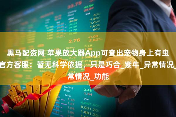 黑马配资网 苹果放大器App可查出宠物身上有虫子？官方客服：暂无科学依据，只是巧合_紫牛_异常情况_功能