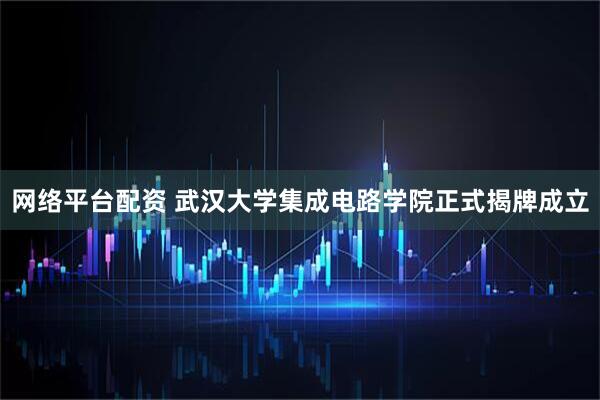 网络平台配资 武汉大学集成电路学院正式揭牌成立