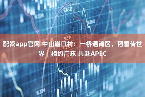 配资app官网 中山崖口村：一桥通湾区，稻香传世界｜相约广东 共赴APEC